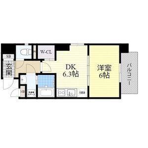 1DK 間取り図