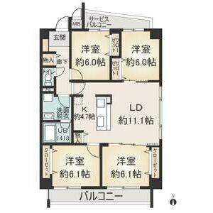 4LDK 間取り図