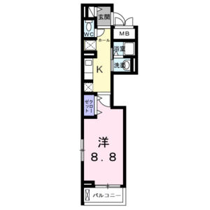 1K 間取り図