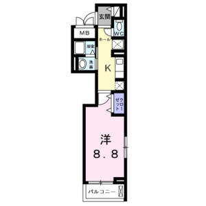 1K 間取り図