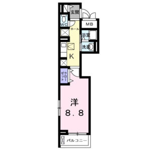 1K 間取り図