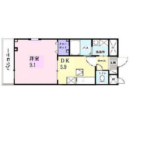 1DK 間取り図