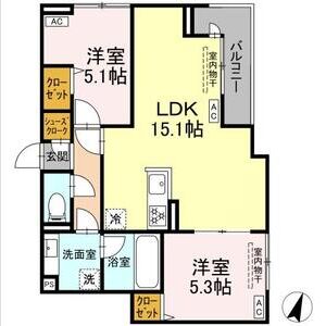 2LDK 間取り図