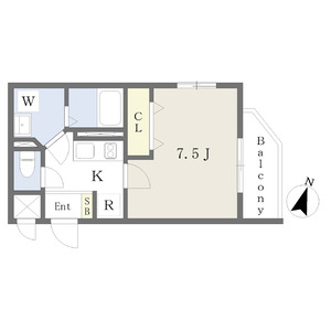 1K 間取り図