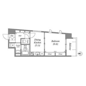 1DK 間取り図