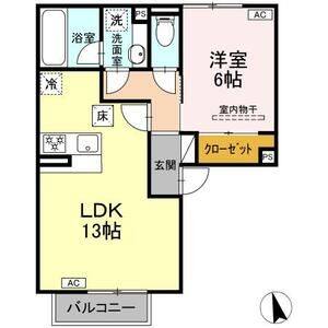 1LDK 間取り図