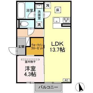 1LDK 間取り図