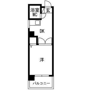 1DK 間取り図