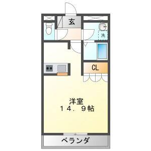 1LDK 間取り図