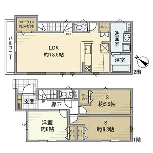 1LDK 間取り図