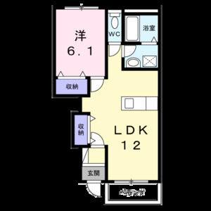 1LDK 間取り図
