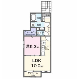 1LDK 間取り図