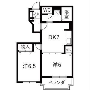 2DK 間取り図