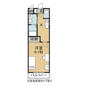 1K 間取り図