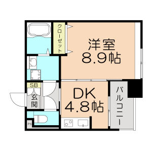 1DK 間取り図