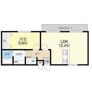 1LDK 間取り図