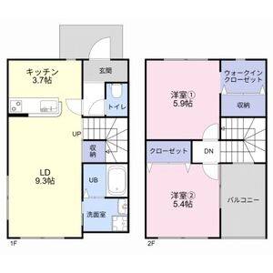 2LDK 間取り図