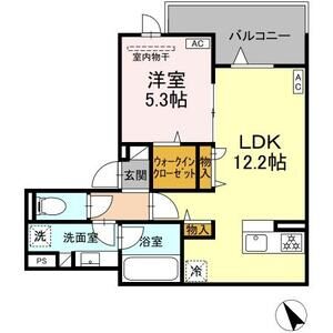 1LDK 間取り図