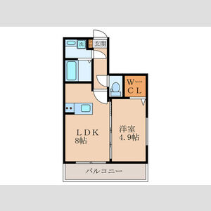 1LDK 間取り図