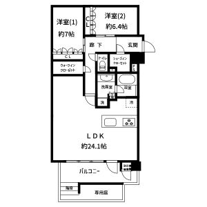 2LDK 間取り図