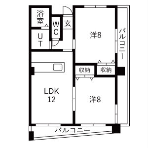 2LDK 間取り図