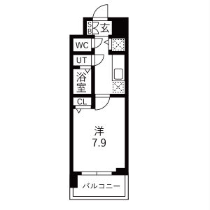 1K 間取り図
