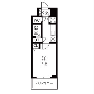 1K 間取り図