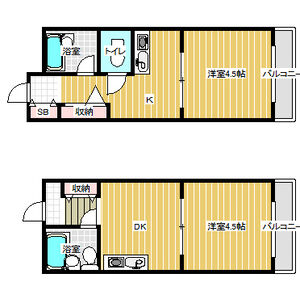 1DK 間取り図