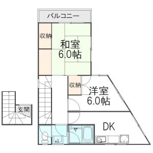 2DK 間取り図