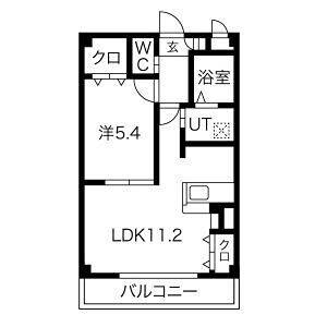 1LDK 間取り図