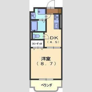 1DK 間取り図