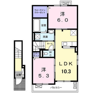 2LDK 間取り図