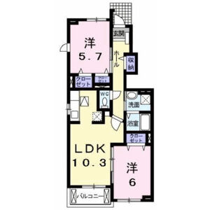2LDK 間取り図