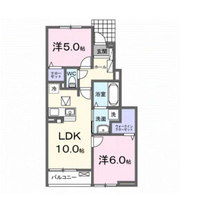 2LDK 間取り図
