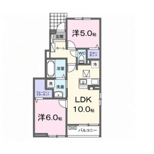 2LDK 間取り図
