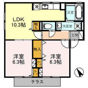 2LDK 間取り図