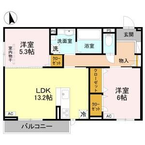 2LDK 間取り図