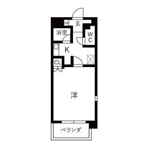 1K 間取り図