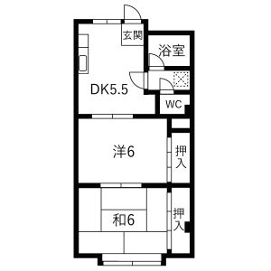 2DK 間取り図