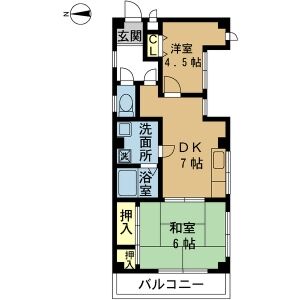 2DK 間取り図