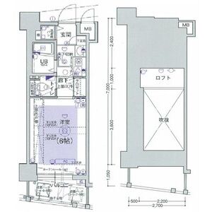 1K 間取り図