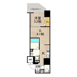 1DK 間取り図