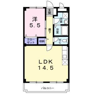 1LDK 間取り図
