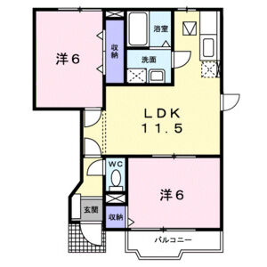 2LDK 間取り図