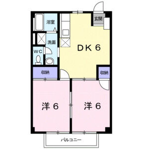 2DK 間取り図