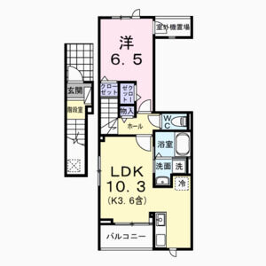 1LDK 間取り図