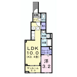 1LDK 間取り図