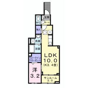 1LDK 間取り図