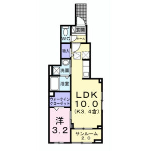 1LDK 間取り図