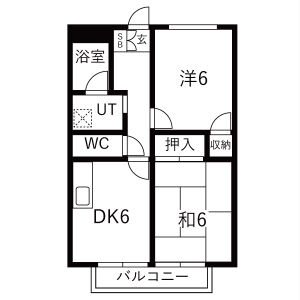 2DK 間取り図